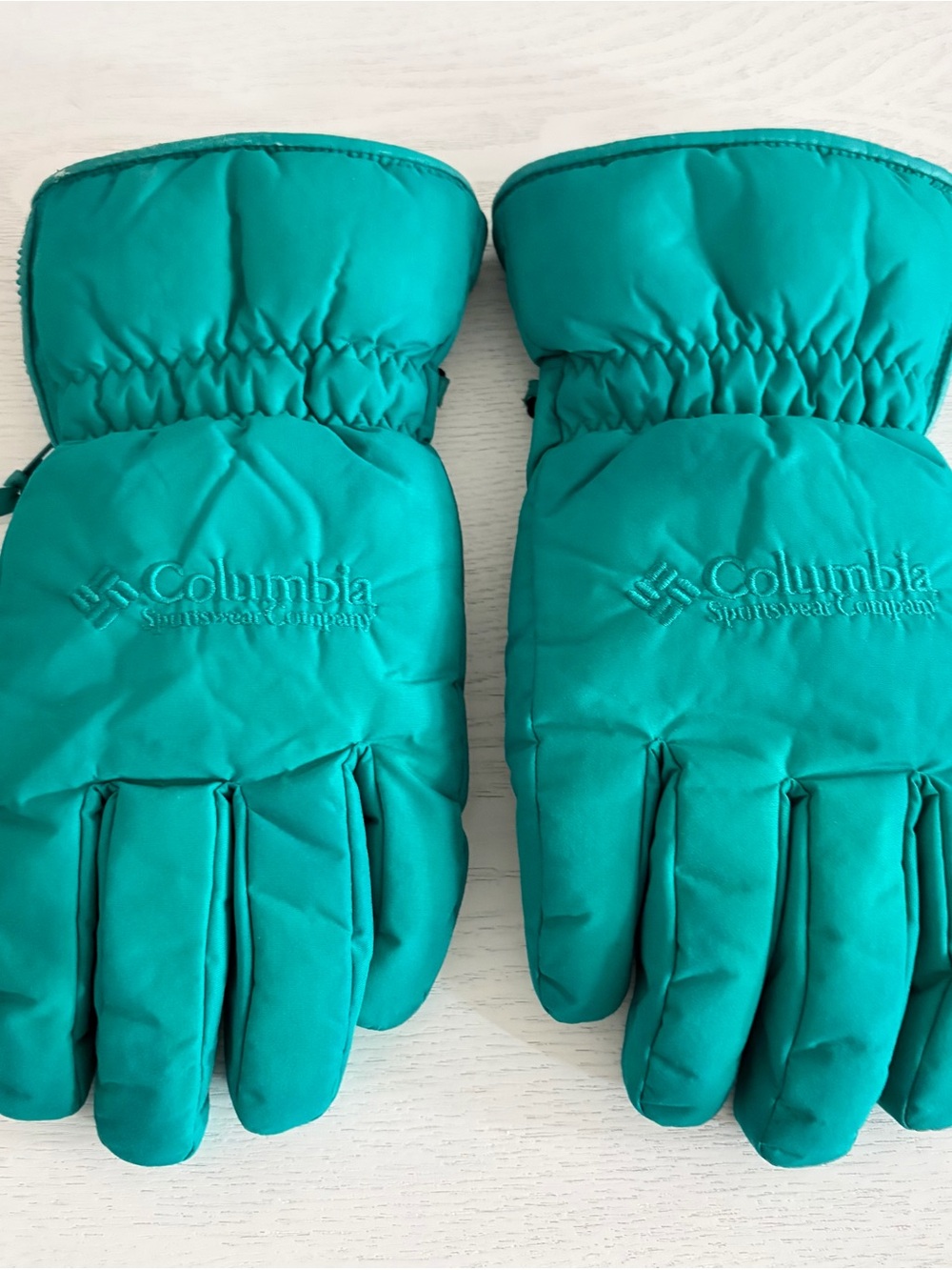 Columbia Teal Padded Winter Gloves